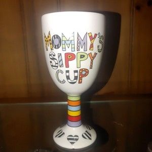 Mommy's Sippy Cup Wine Glass Goblet Lorrie Veasey Our Name is Mud